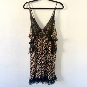 Betsey Johnson Y2K Leopard Print Nightie